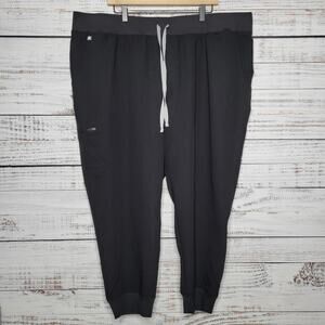 FIGS Zamora High Waisted Joggers Scrub Pants Black | 5XL Petite